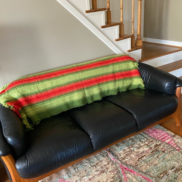 boho mid century blanket handmade vintage - Picture 2 of 8